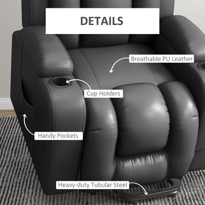 Fauteuil releveur électrique inclinable en cuir synthétique