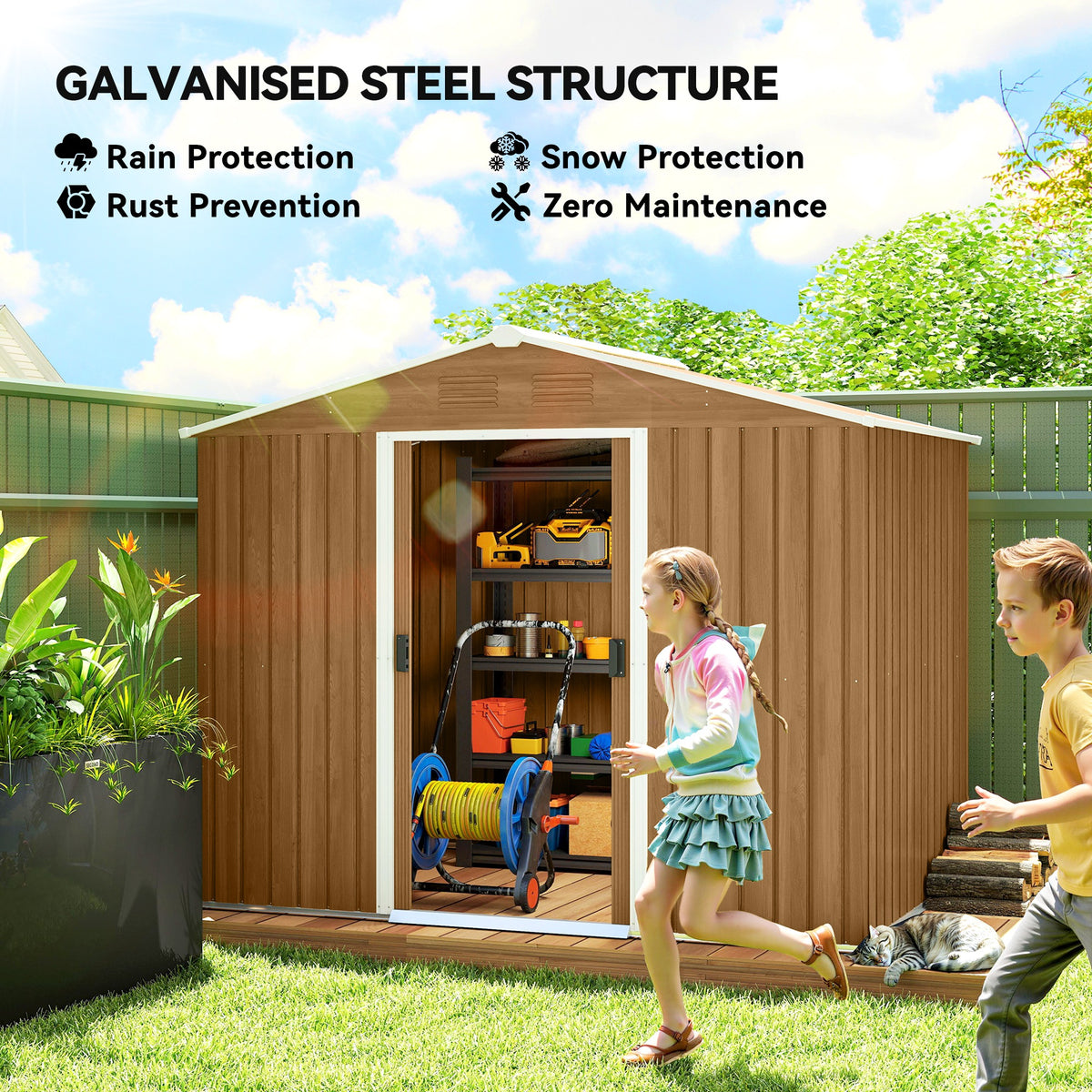 Abri de rangement extérieur 8' x 6' acier galvanisé