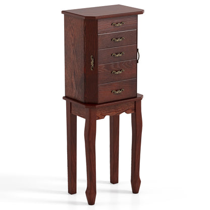 Armoire à bijoux sur pied à 5 tiroirs