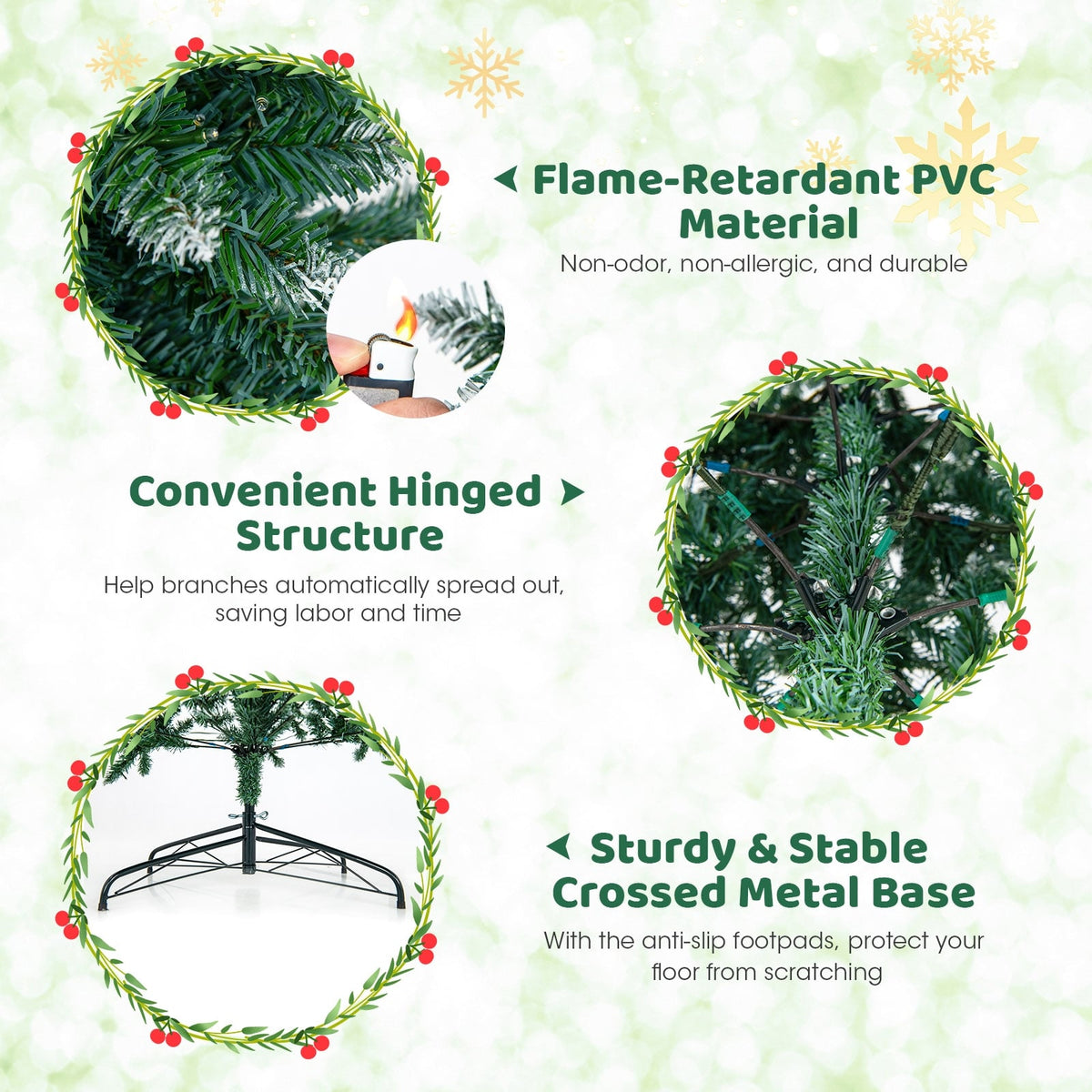Arbre de Noël artificiel pré-éclairé 274 cm — Neuf