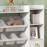 Organisateur de jouets avec 8 bacs amovibles — Blanc