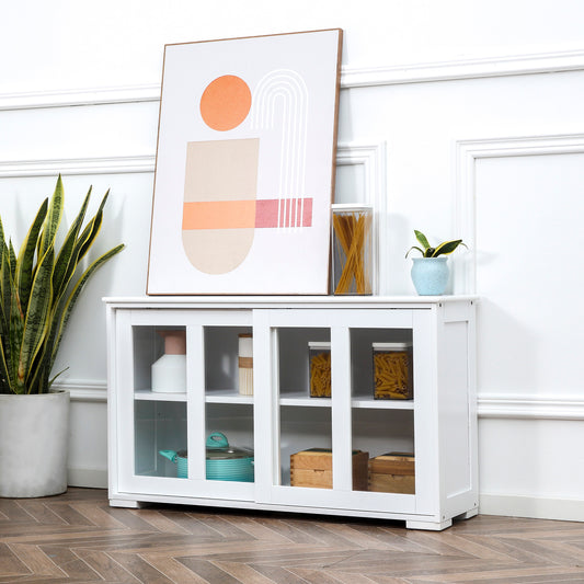 Buffet de cuisine empilable avec portes coulissantes en verre