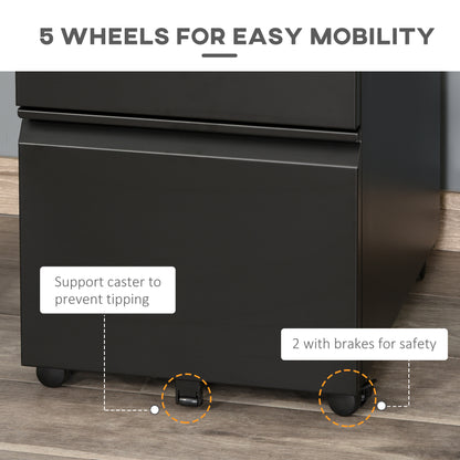 Classeur mobile 3 tiroirs verrouillable acier