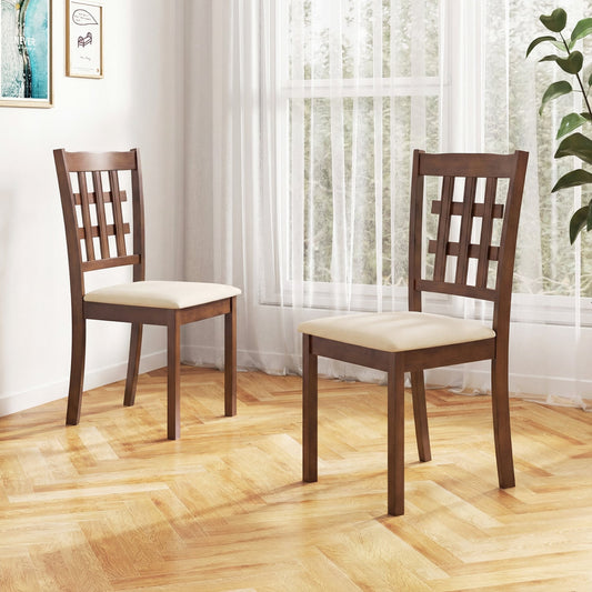 Chaise de salle à manger en bois similicuir — Lot de 2