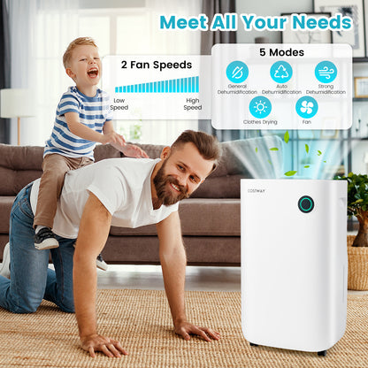 Déshumidificateur intelligent 418 m² avec panneau tactile