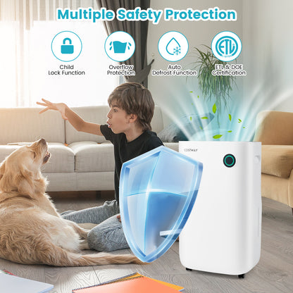 Déshumidificateur intelligent 418 m² avec panneau tactile