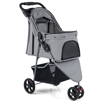 Poussette pour animaux pliable légère avec capote réglable