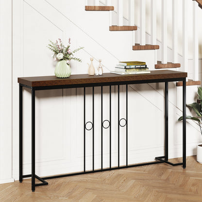 Table console industrielle 140 cm à base en H