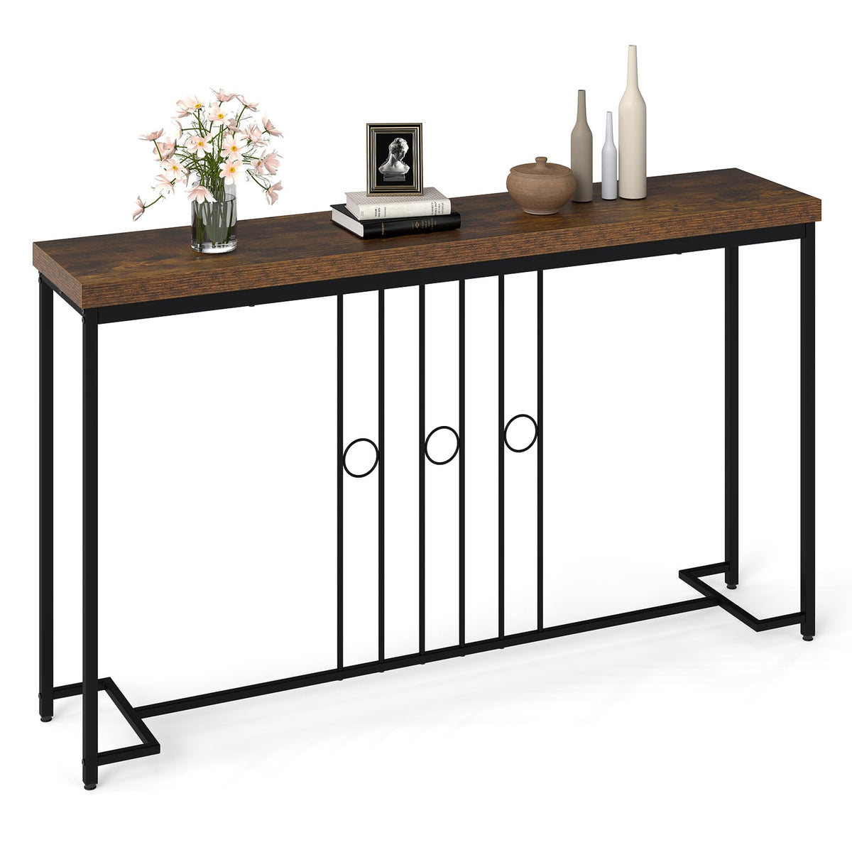 Table console industrielle 140 cm à base en H