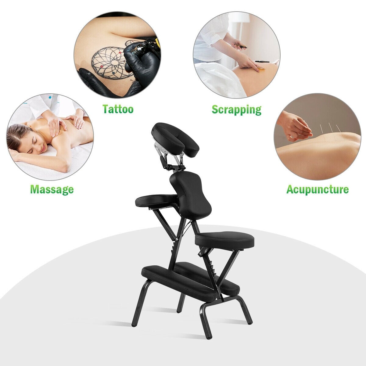 Chaise de massage portable pliable en similicuir