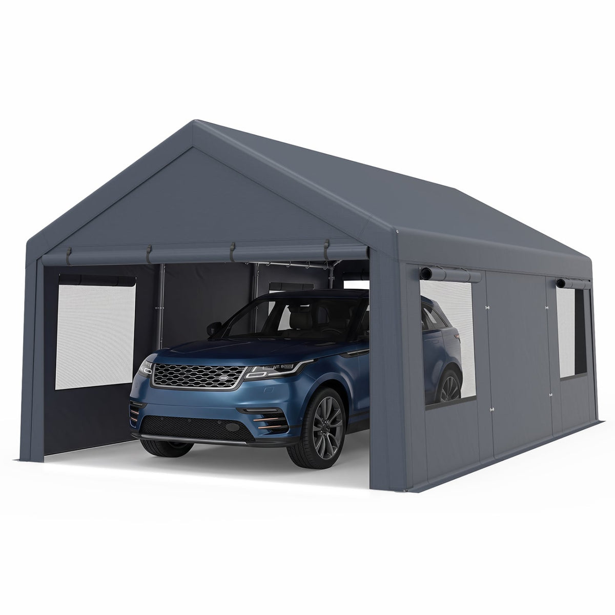 Abri d'auto portable 305 x 610 cm avec 2 portes