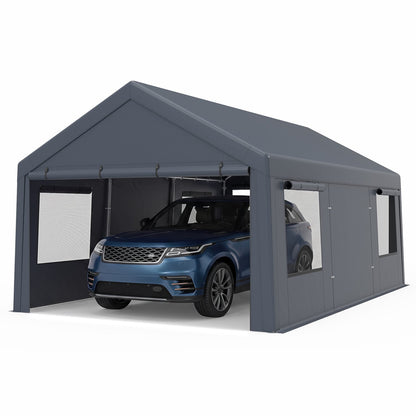Abri d'auto portable 305 x 610 cm avec 2 portes