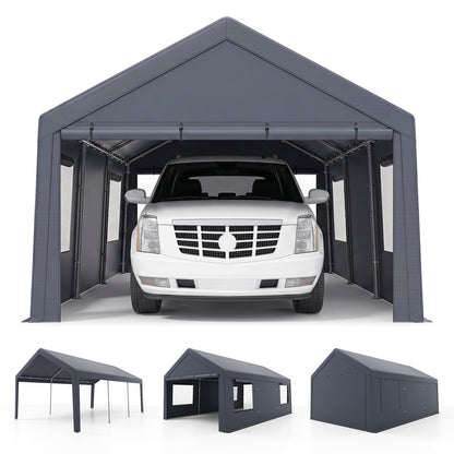 Abri d'auto portable 305 x 610 cm avec 2 portes