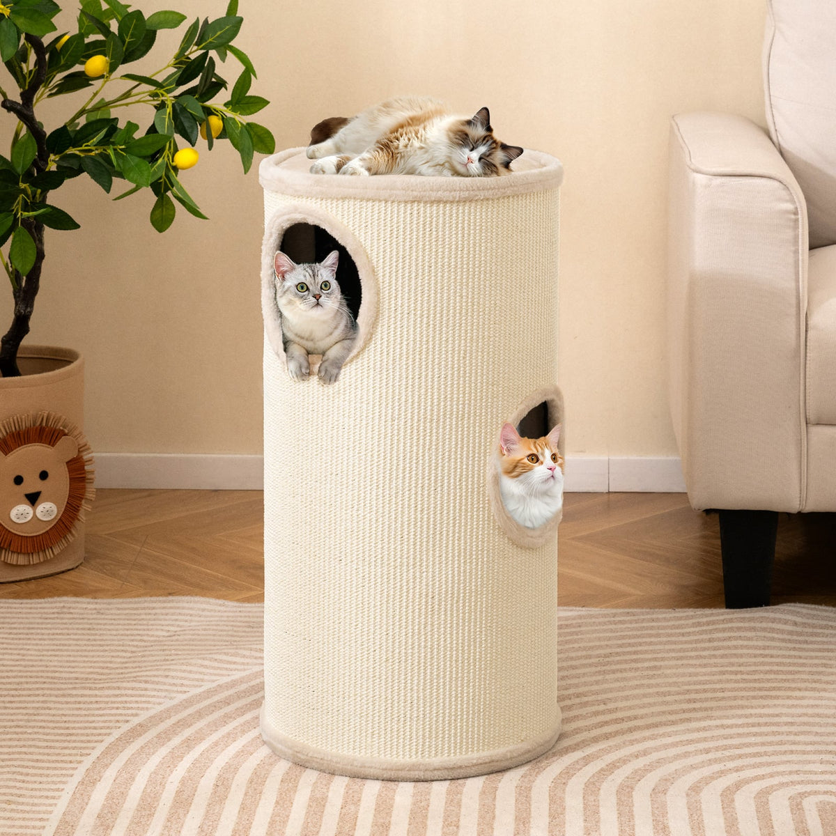 Arbre à chat multiétage avec griffoir en sisal