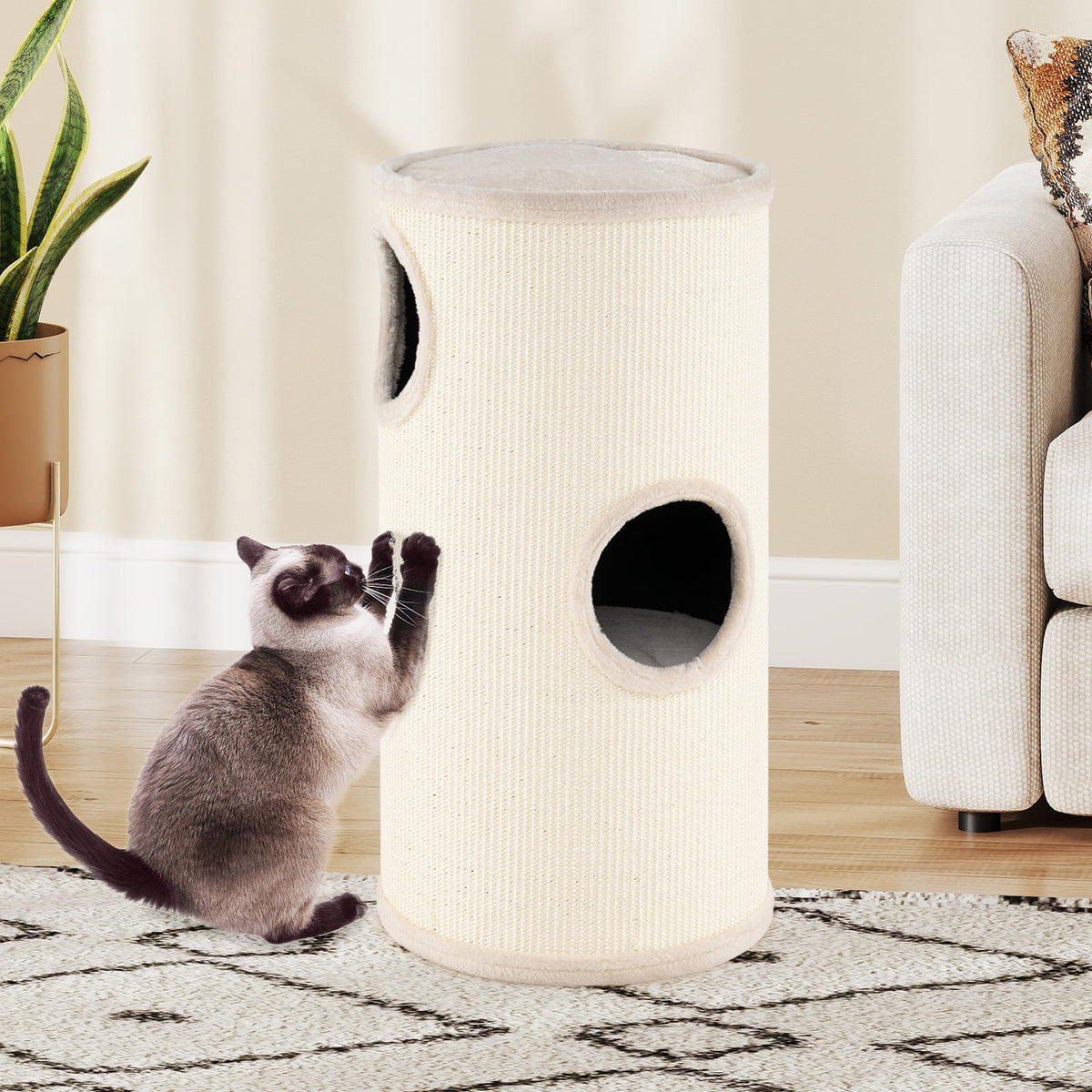 Arbre à chat multiétage avec griffoir en sisal