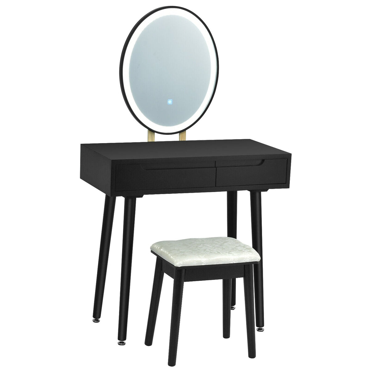 Coiffeuse avec miroir à écran tactile DEL et tabouret
