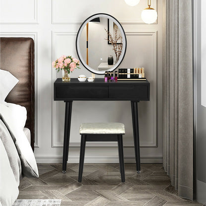 Coiffeuse avec miroir à écran tactile DEL et tabouret