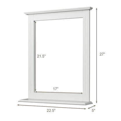 Miroir de vanité mural polyvalent avec tablettes