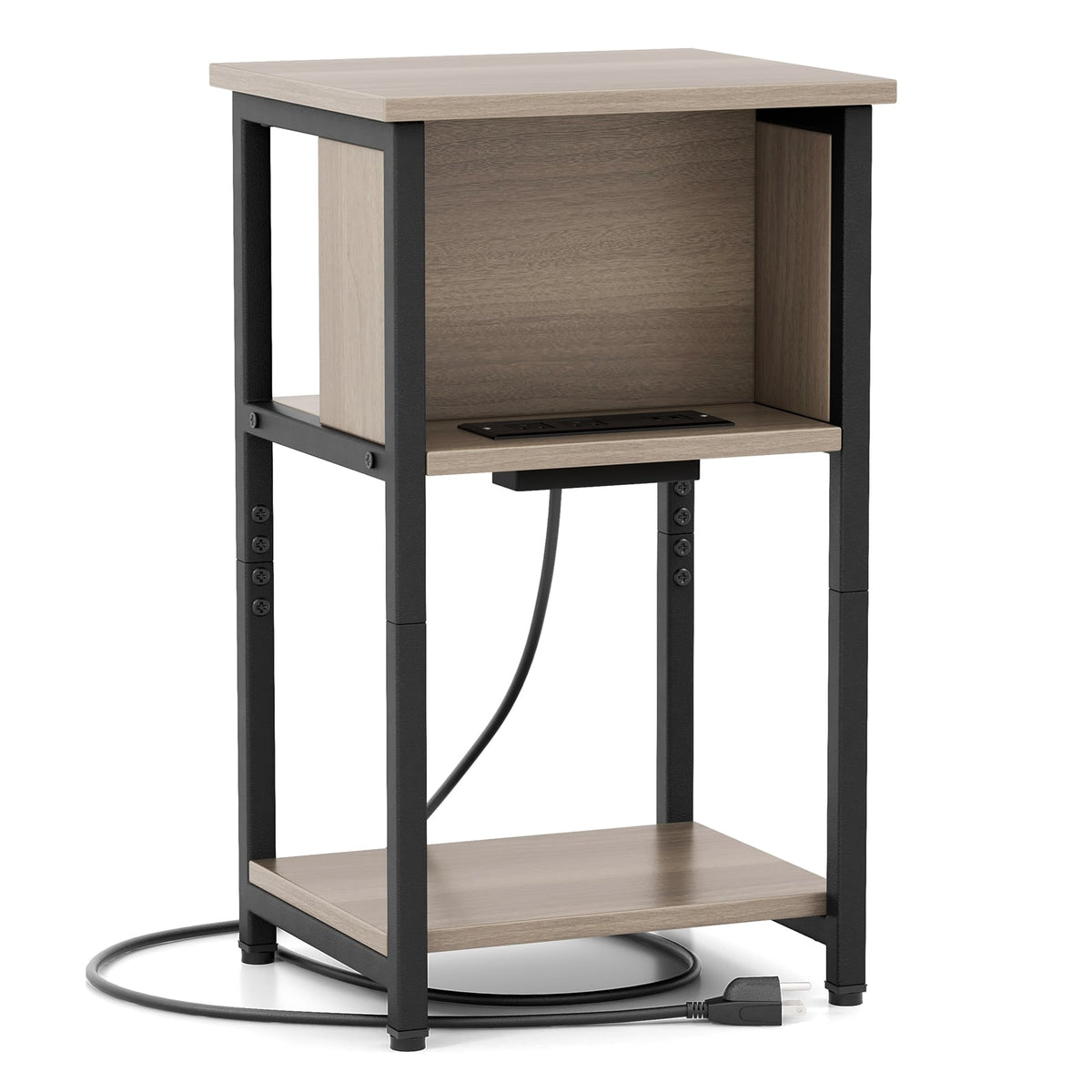 Table d'appoint à 3 paliers avec multiprise