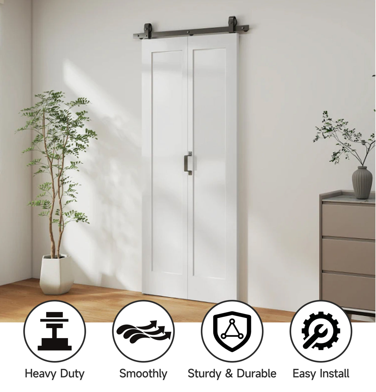Porte coulissante pliante 35 po x 83 po