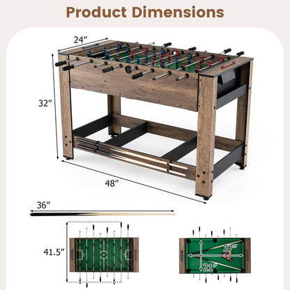 Table pivotante 2-en-1 baby-foot et billard