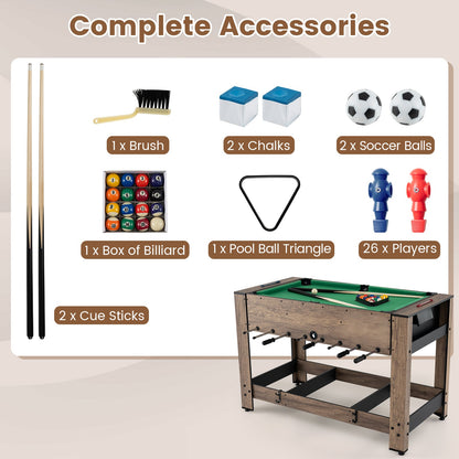 Table pivotante 2-en-1 baby-foot et billard