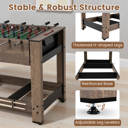 Table pivotante 2-en-1 baby-foot et billard