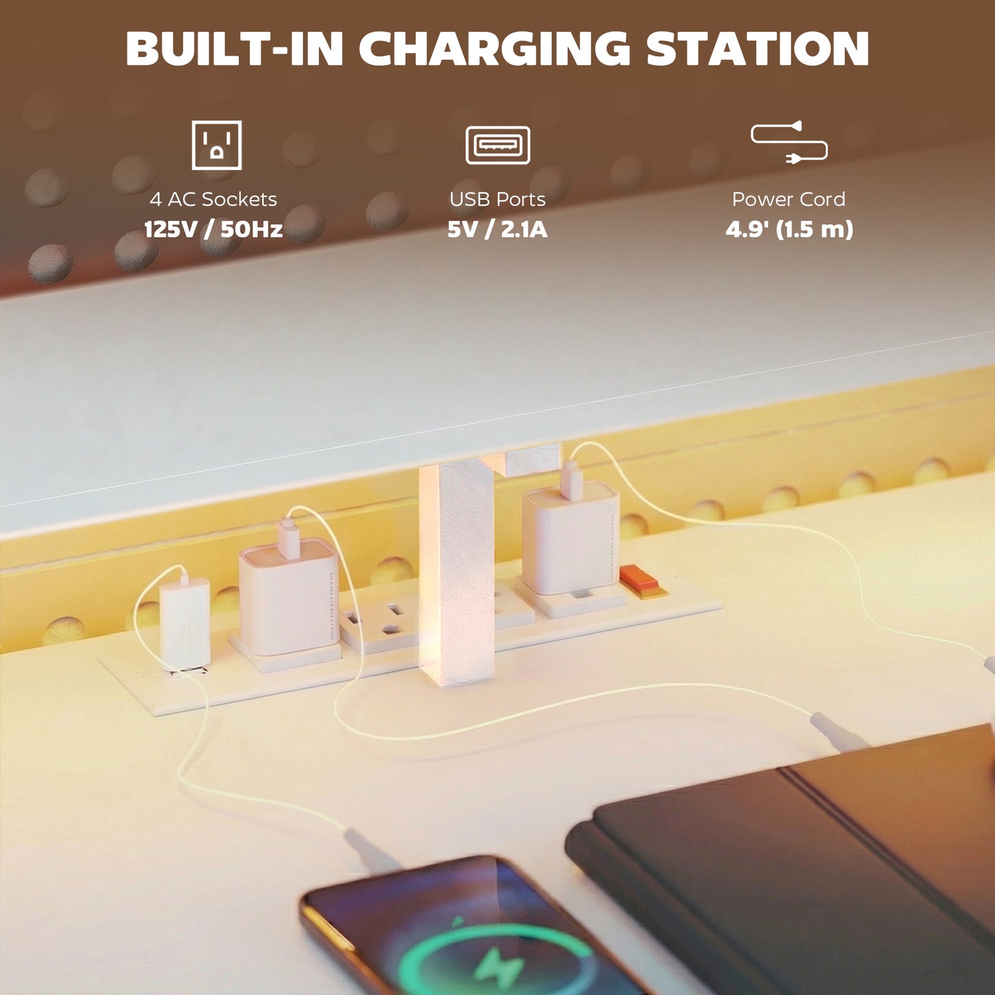 Bureau de jeu en L avec RGB et hub de recharge