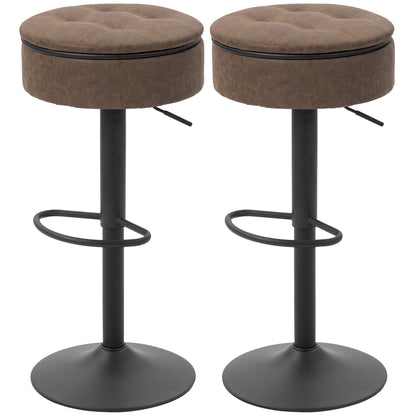 Ensemble 2 tabourets bar rangement pivotant
