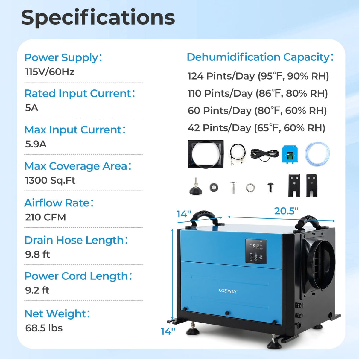 Déshumidificateur pour vide sanitaire 58 L