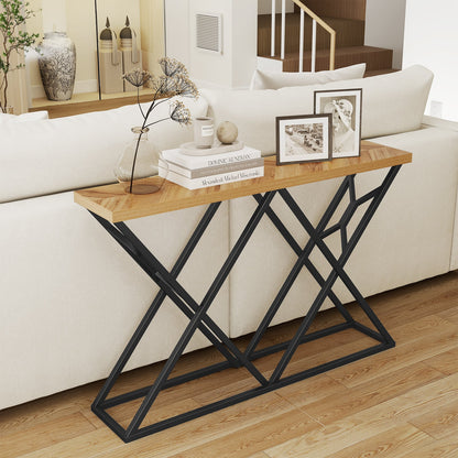 Table console 140 cm cadre en métal robuste
