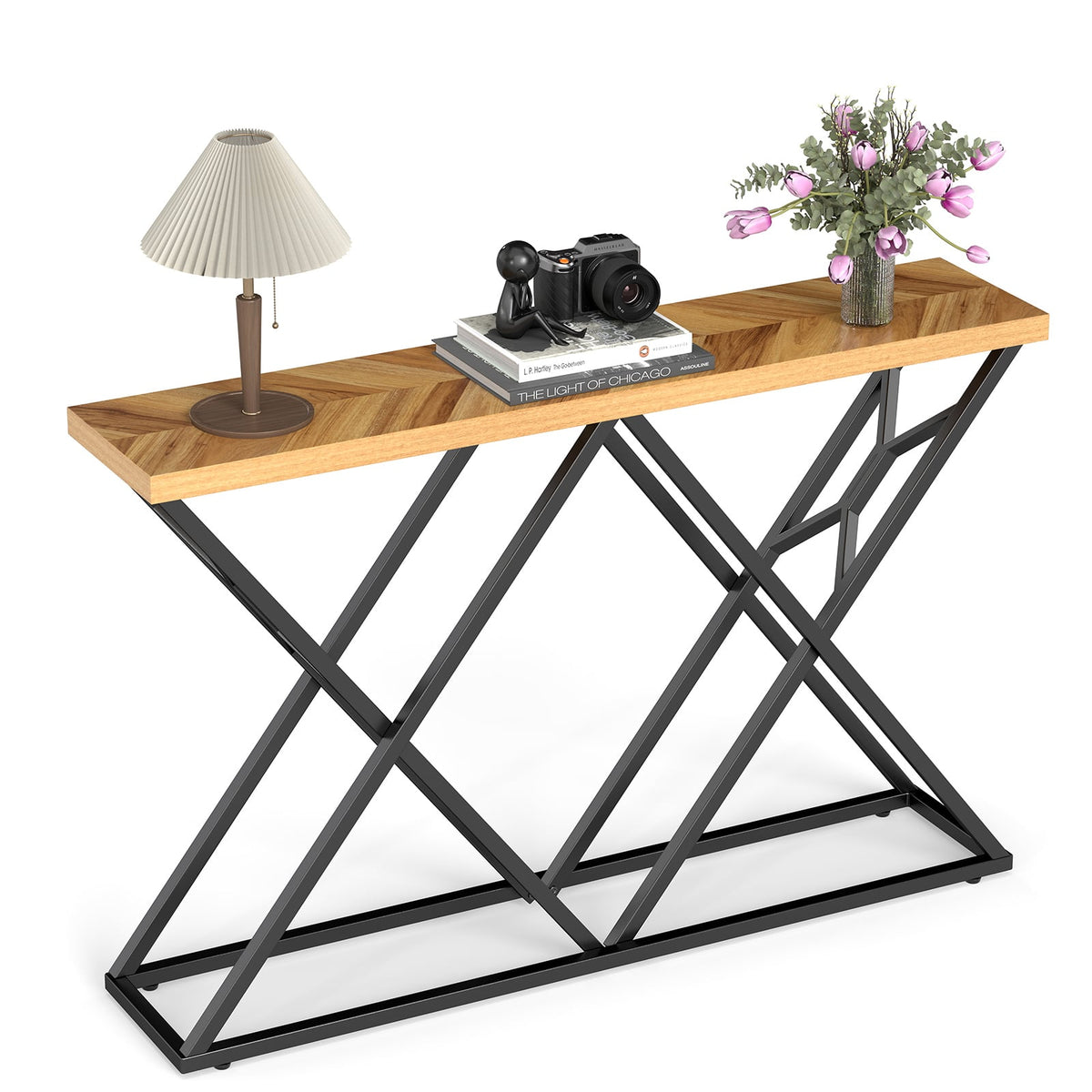 Table console 140 cm cadre en métal robuste