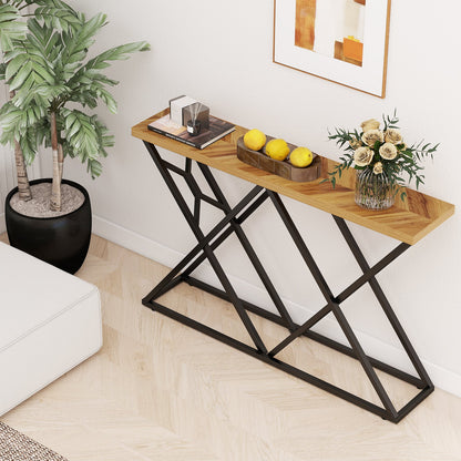 Table console 140 cm cadre en métal robuste