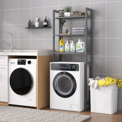 Étagère de rangement autoportante pour salle de bain métallique
