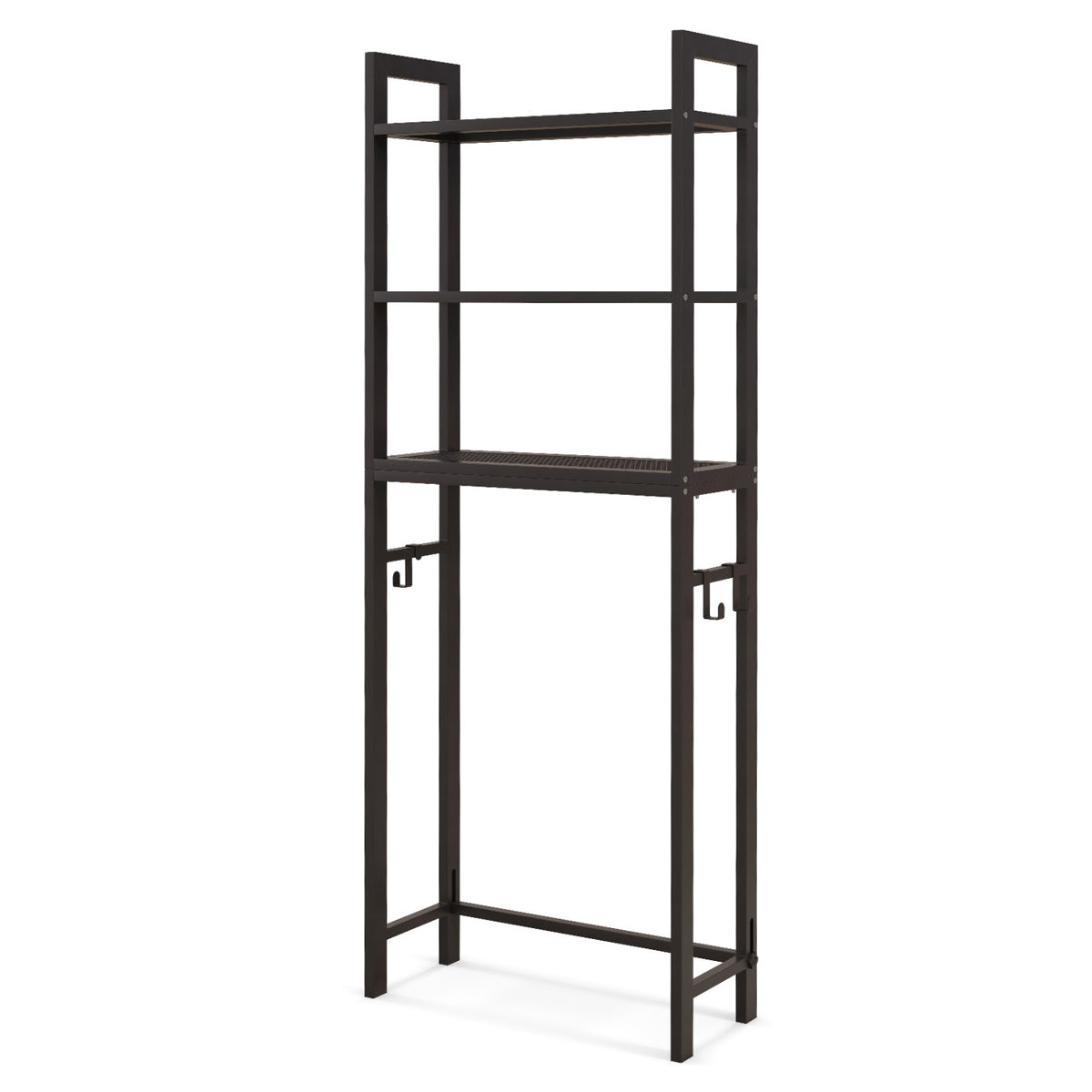 Étagère de rangement autoportante pour salle de bain métallique