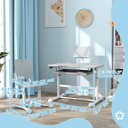 Ensemble bureau et chaise réglables pour enfants — Lot de 2