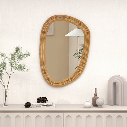 Miroir mural irrégulier rotin PVC