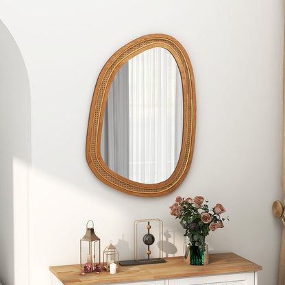 Miroir mural irrégulier rotin PVC