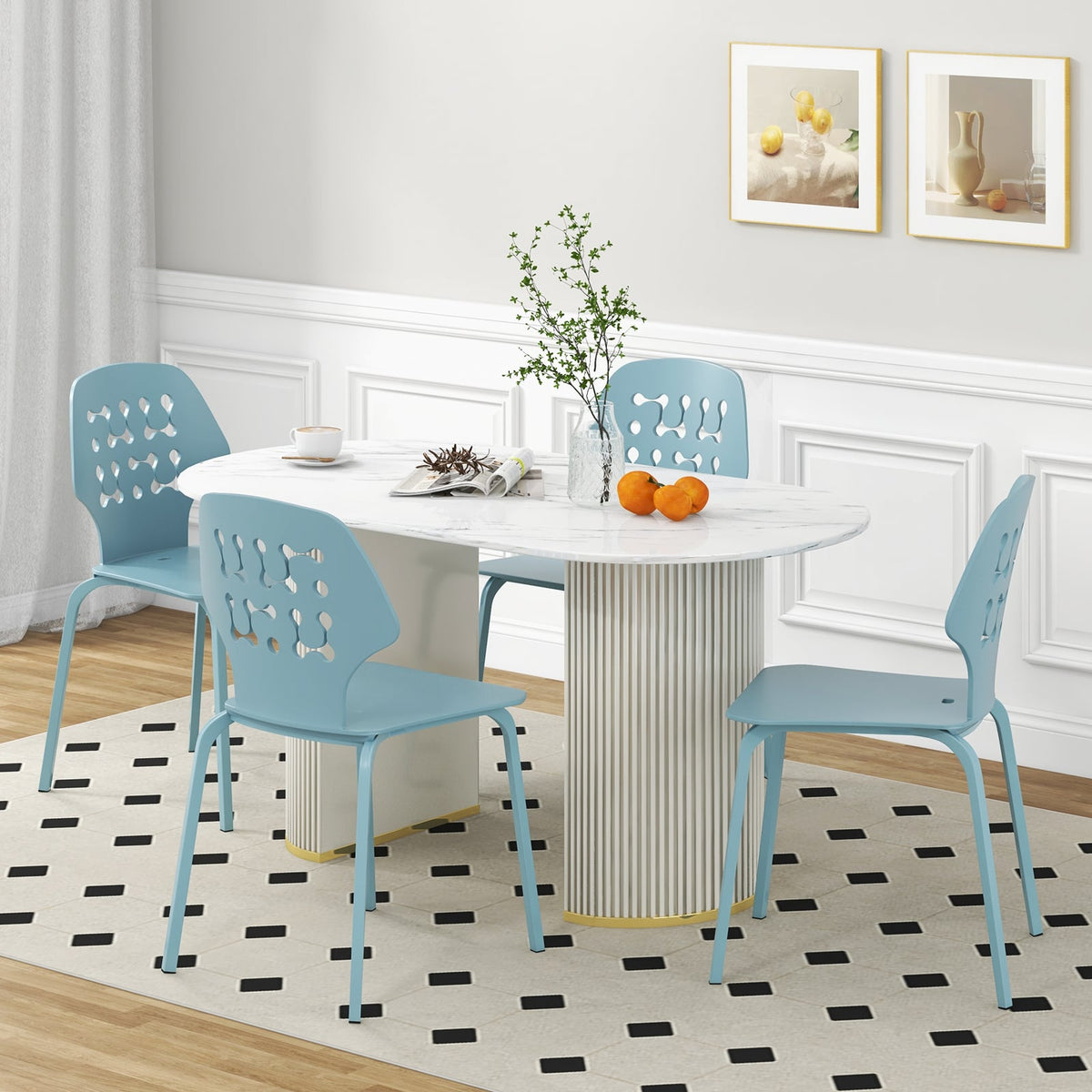 Chaises de salle à manger en métal — Lot de 4