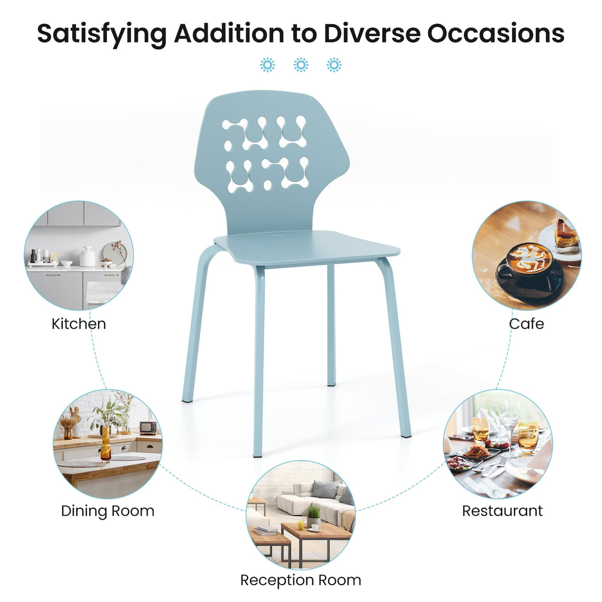 Chaises de salle à manger en métal — Lot de 4