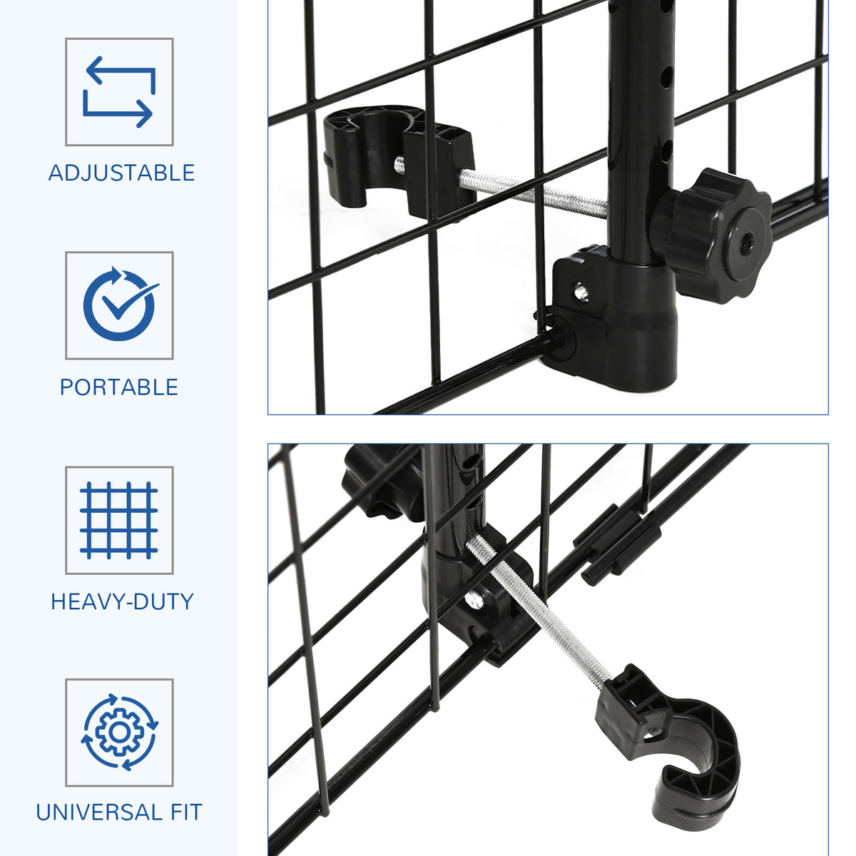 Barrière de voiture ajustable pour chien — métal