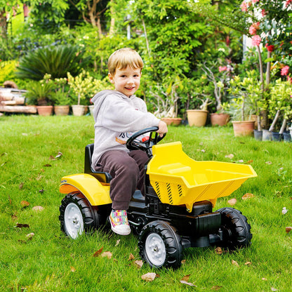 Tracteur à pédales avec godet manuel pour enfants