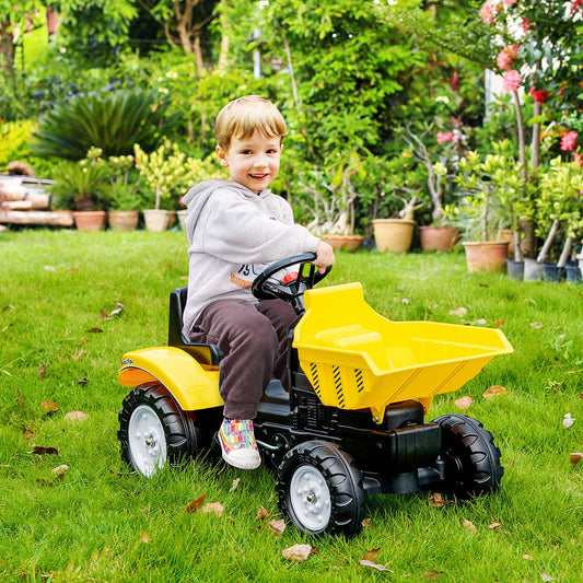 Tracteur à pédales avec godet manuel pour enfants