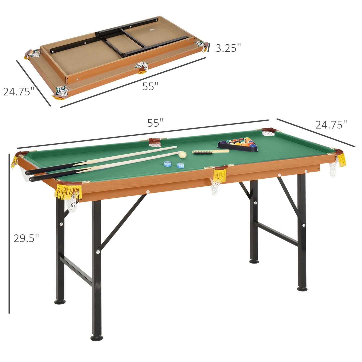 Mini table de billard pliable avec accessoires complets
