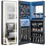 Armoire à bijoux murale verrouillable avec miroir et DEL