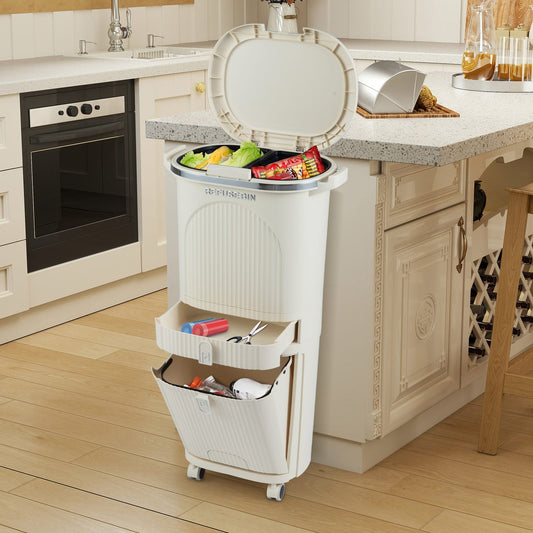 Poubelle de cuisine à tri sélectif 42 litres
