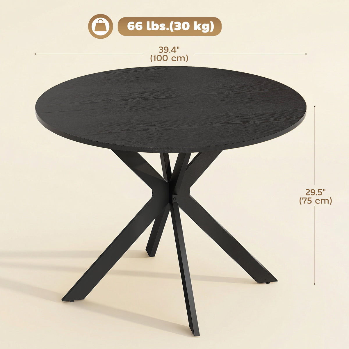 Table à manger ronde contemporaine 100 cm en bois