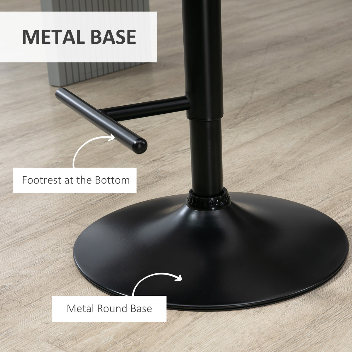 Tabourets de bar pivotants hauteur ajustable ensemble de 2