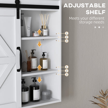 Armoire murale salle de bain avec porte coulissante et tablette réglable