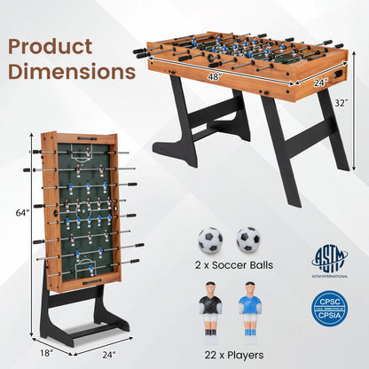 Table de baby-foot pliante 122 cm format compétition